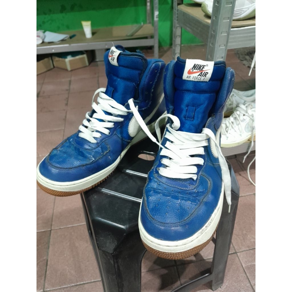 Sepatu Nike Air Force 1 High Blue WhiteSize 44 (fit normal)
