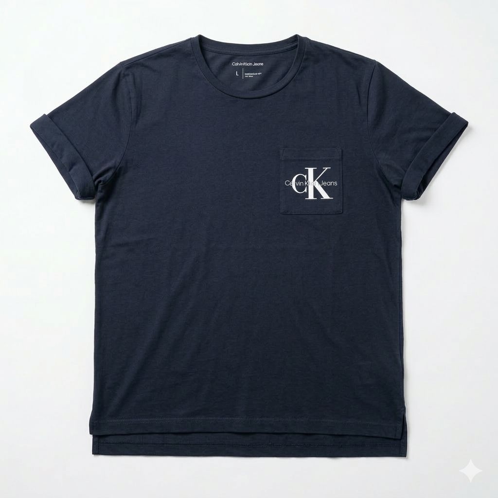 Kaos Calvin Klein Jeans Pocket Tee Navy Blue - Original Size L