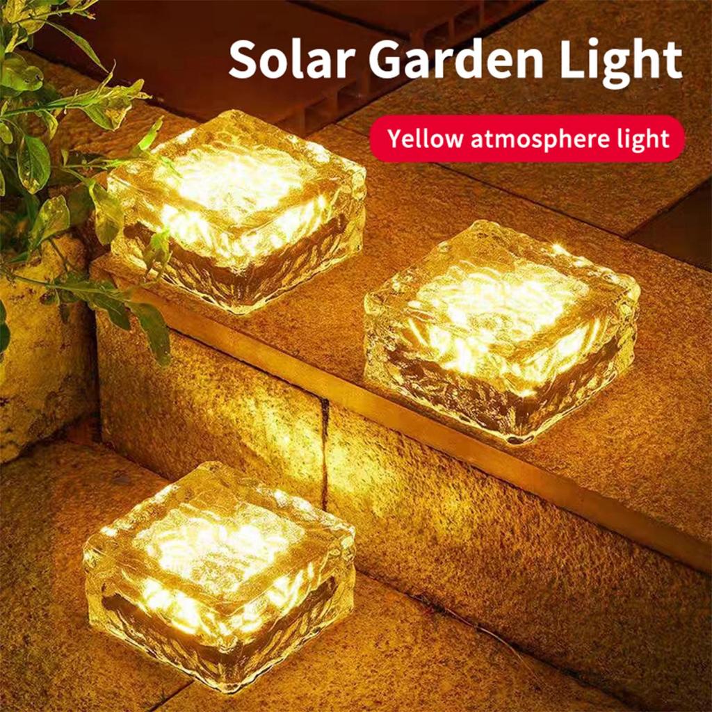 Lampu taman LED tenaga surya Lampu Batu Kristal Kubus Es Batu Surya Pengisian Otomatis Lampu LED Sur