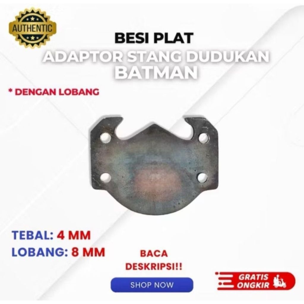 Besi Plat Adaptor Stang Dudukan Model Batman Plat Besi Tebal 4mm
