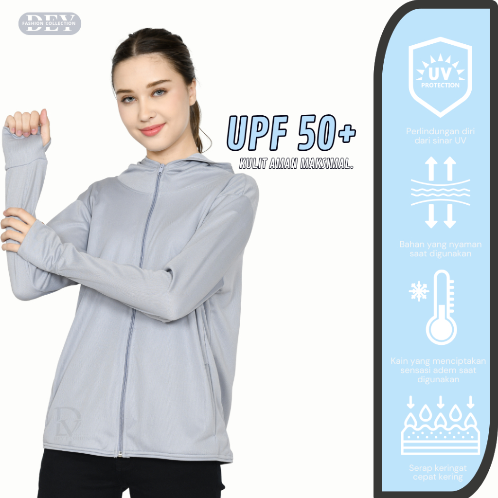 Jaket mesh hoodie UV protection olahraga JPS WomenWOMEN AIRism Jaket Mesh Hoodie UV Protection