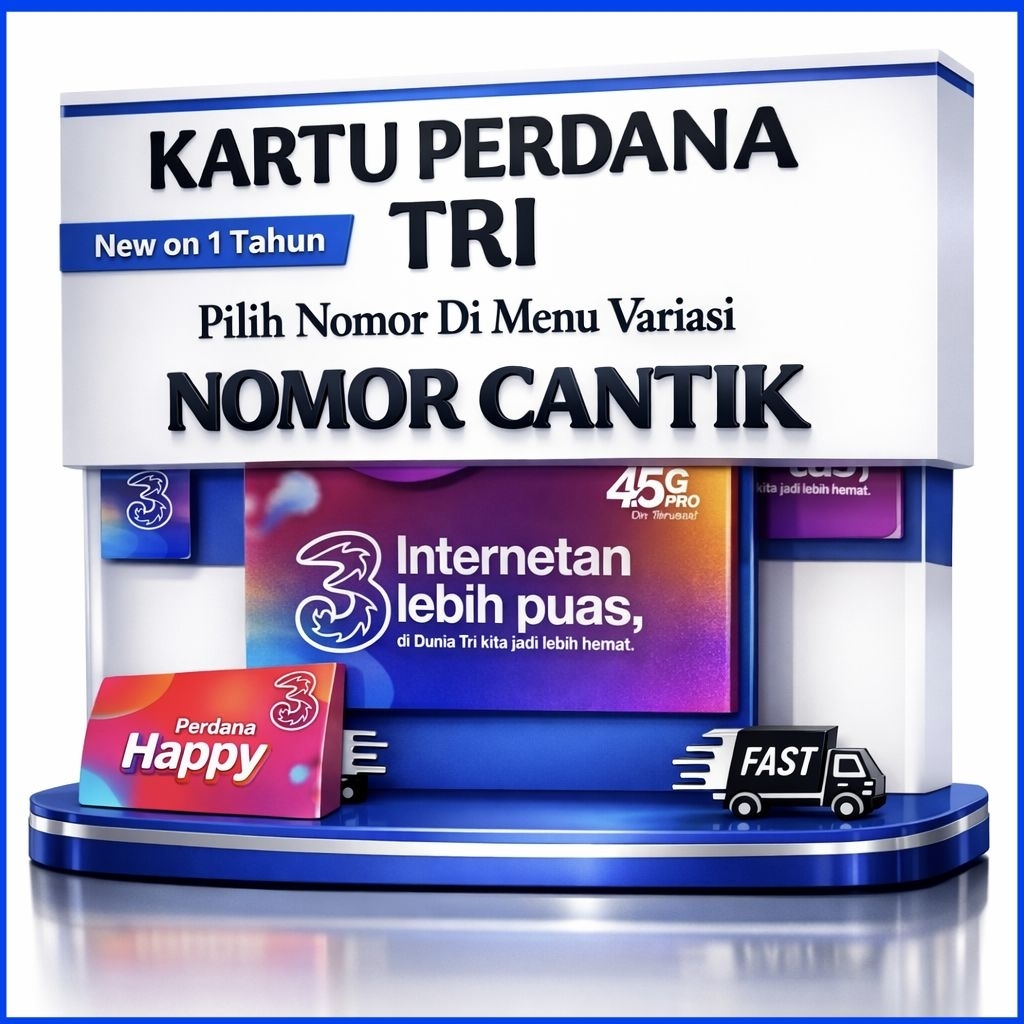 Nomor Cantik Tri 11 digit - On terus 1 Tahun - Pilih Nomor Di menu Variasi
