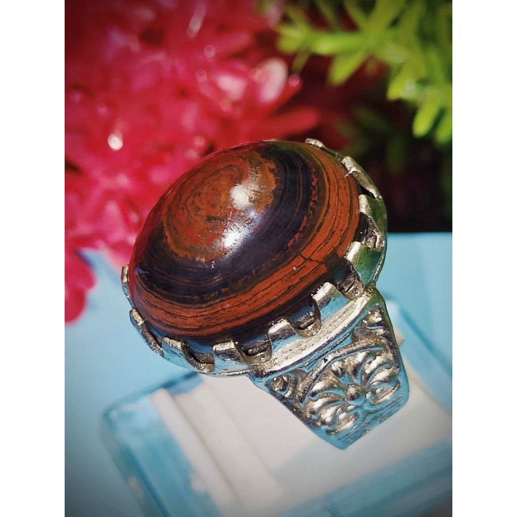 cincin batu akik puser bumi badar besi lengket magnet 01