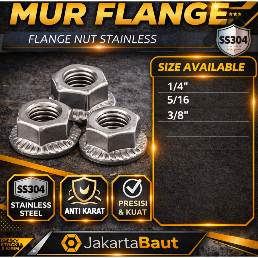 Mur Flange 1/4" / Flange Nut 1/4" Stainless SS304