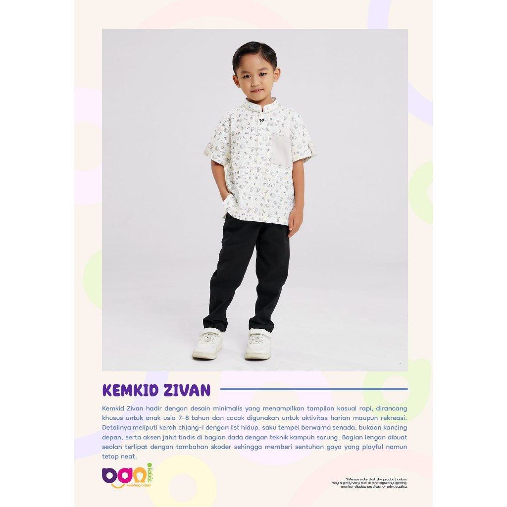 Kemkid Zivan | Kemeja Koko anak Zivan | Koko Anak | Baju Koko Anak Terbaru | Baju koko anak rabbani 