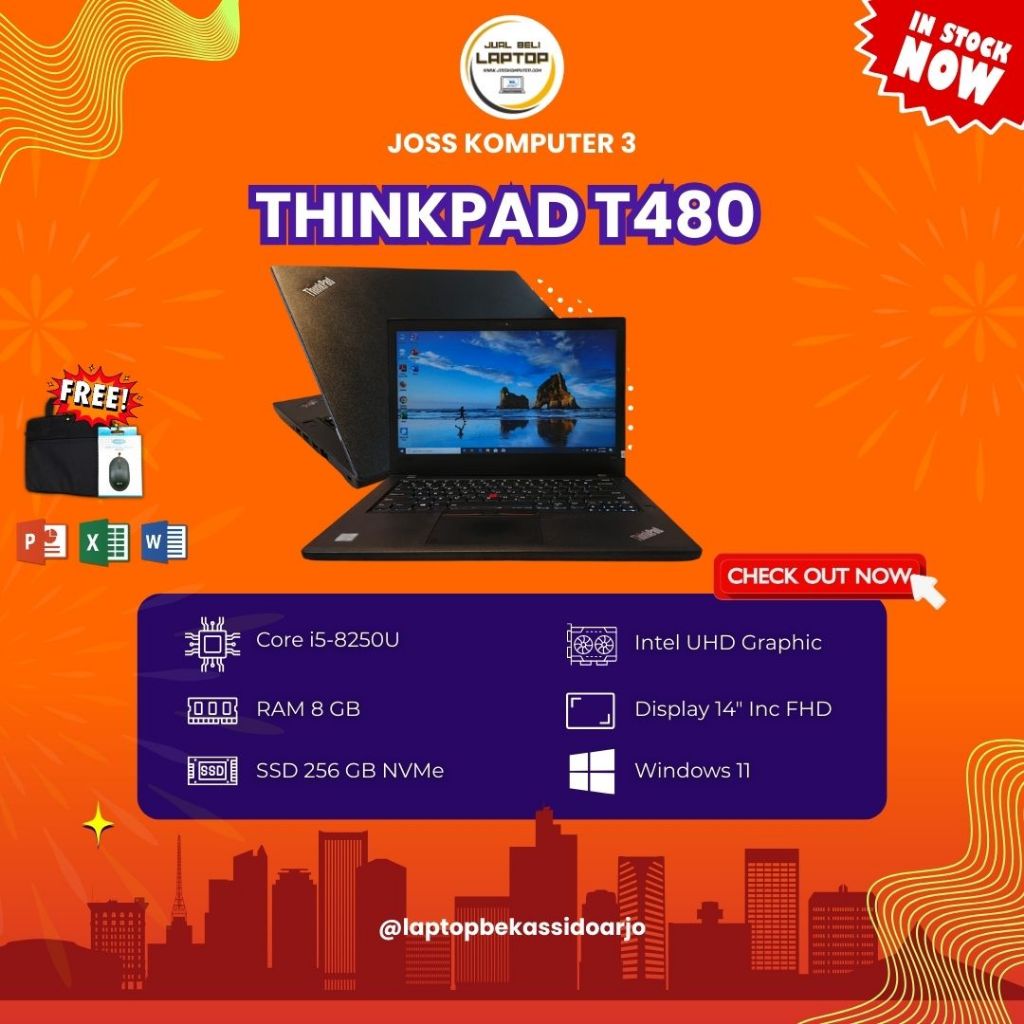LAPTOP BUILD UP MURAH LENOVO THINKPAD T480 // GEN8 // RAM8