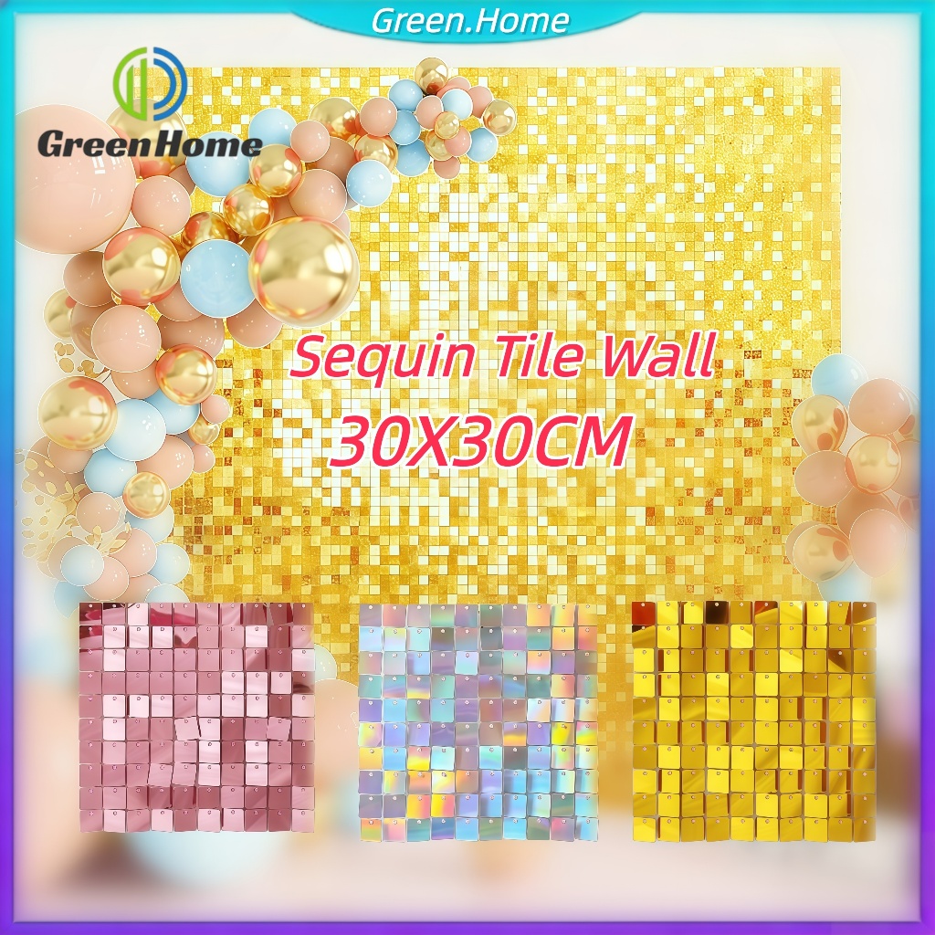 Sequin Panel Backdrop Tile Wall Backdrop Sequin Tile Wall 30×30CM Kotak Untuk Dekorasi Dinding Pesta