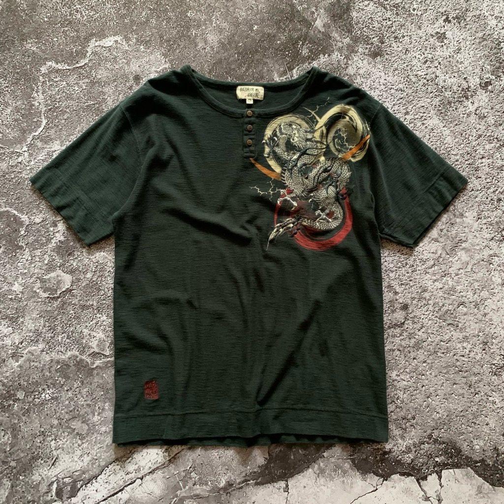 Karakuri Tamashii Dragon Sukajan Japan T-Shirt | Kaos Sukajan Pria