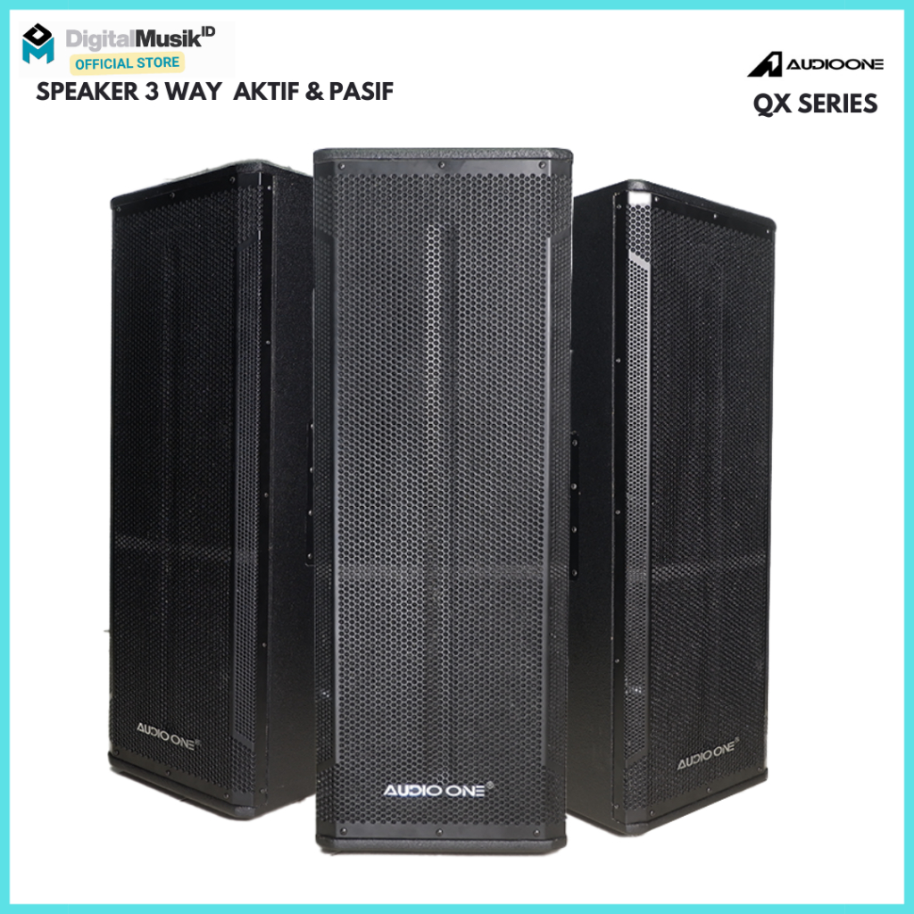AUDIO ONE Speaker 3 Way QX 2H 2000 Watt 12 Inch + 10 Inch + Tweeter Aktif / Pasif Lapangan I DIGITAL