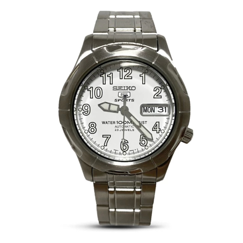 Jam Tangan Seiko Original Seiko SNZ193 SNZ193K1 White Dial Strap Stainless Steel Automatic Original 