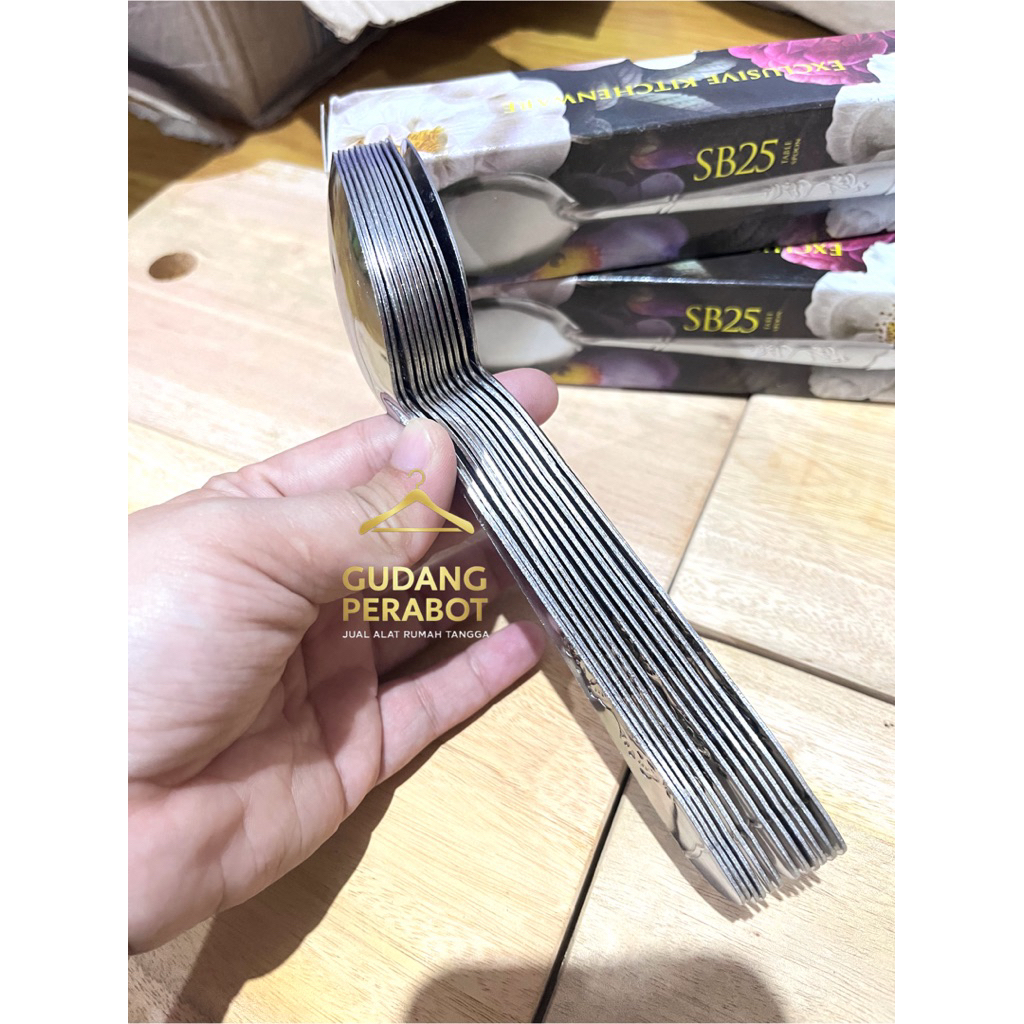 Sendok tebal / sendok makan stainless motif