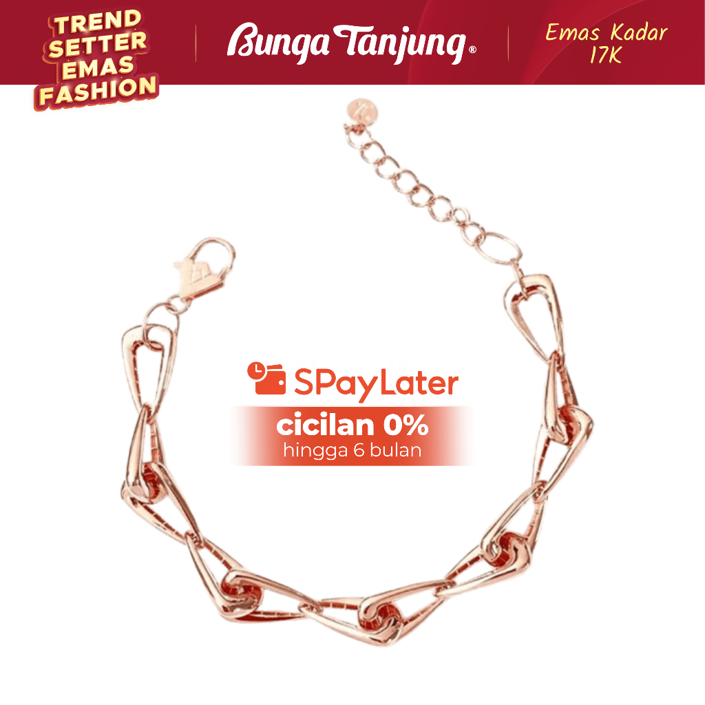 GELANG REINY TRIANGLE - EMAS 17K - BUNGA TANJUNG GOLD