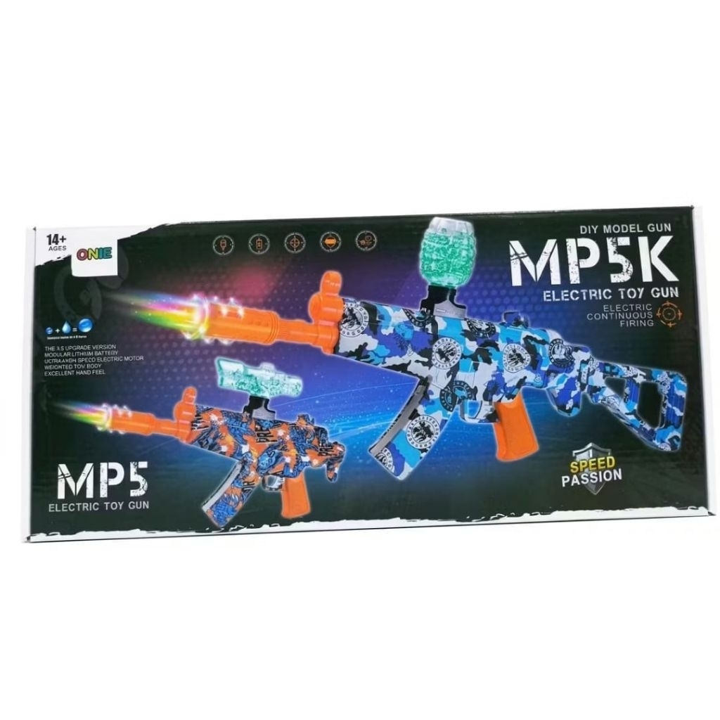 Pistol mainan anak dengan lampu / water gel blaster with lamp and noise MP5 gun G36