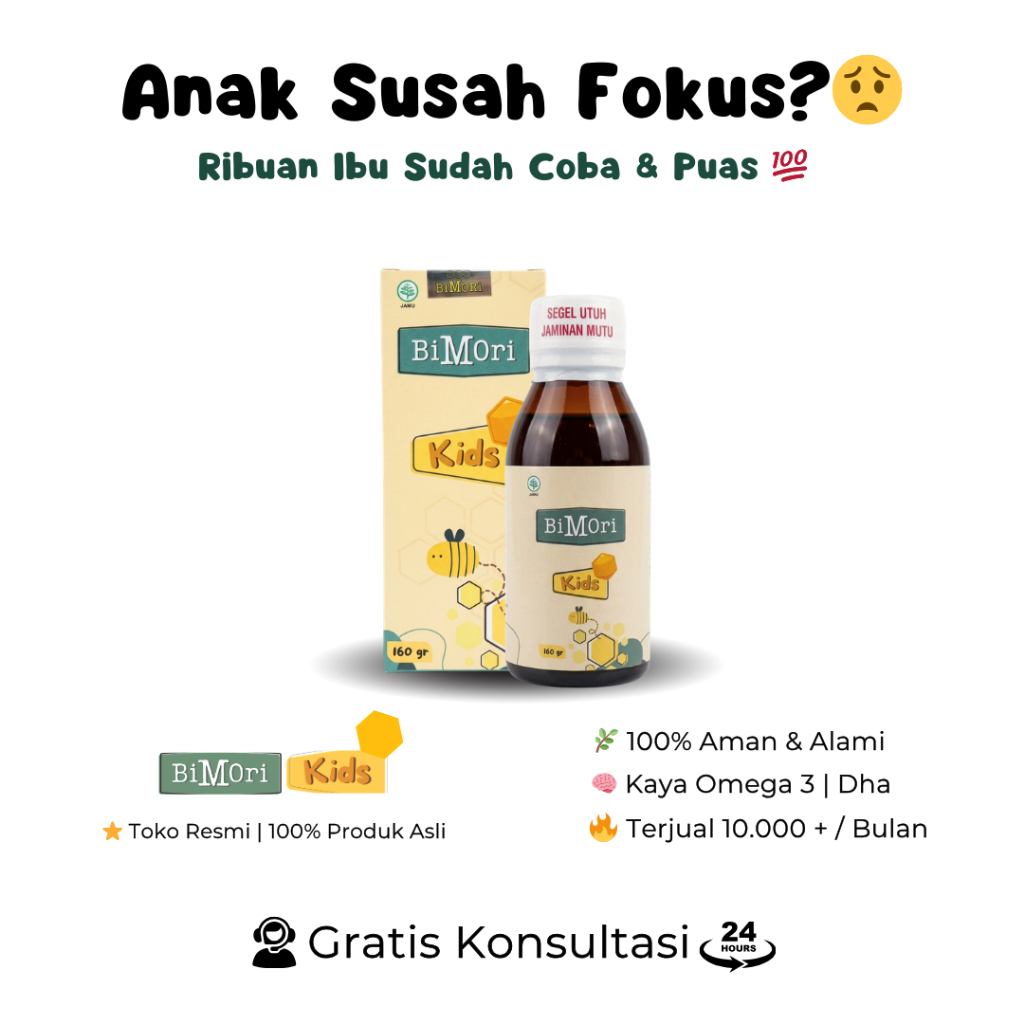 Bimori Kids Obat Anak Hiperaktif vitamin otak anak cerdas Speech Delay Autisme Multivitamin Anak