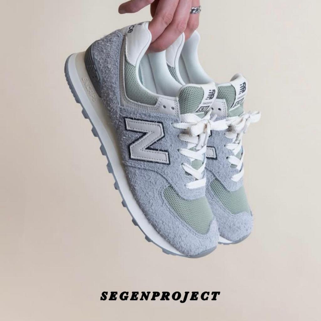 New Balance Classic 574 Suede Women's Slate Grey White Black Original