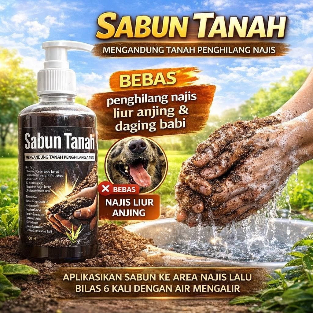 ST PUMP - BELI 5 GRATIS 1 SABUN TANAH Cair Penghilang NAJIS Sabun Anti Najis Sabun Penghilang Najis 