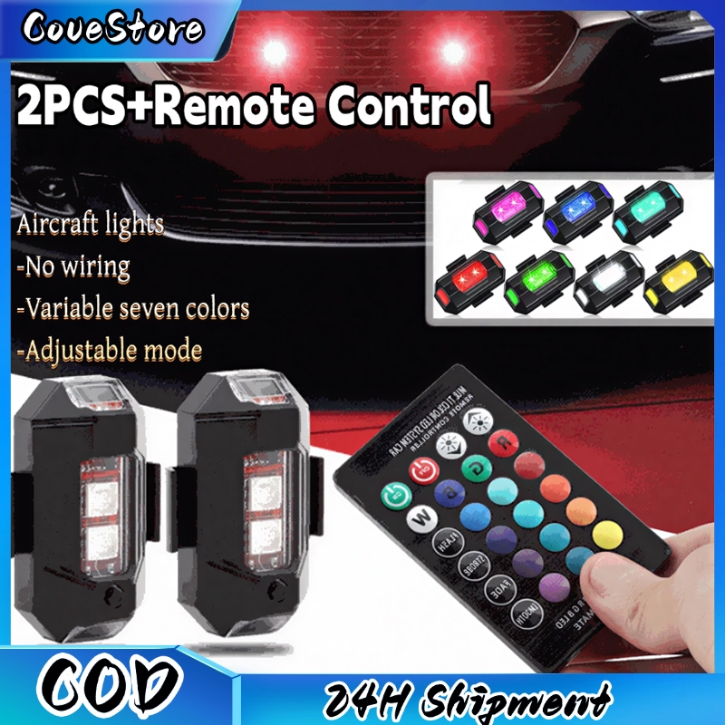 Lampu Strobo LED 7 Warna RGB Universal Lampu Kedip Pesawat Safety Sein Untuk Motor Mobil