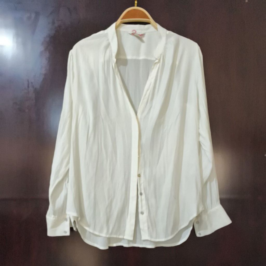 Hnm blouse tunik broken white minus