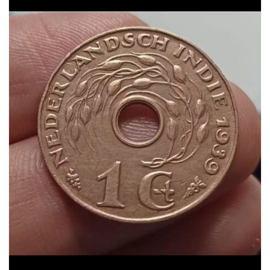 Koin 1 Cent Tahun 1935-1945 Nederlands Indie 1 Sen Bolong Jaman Belanda Koleksi Uang Coin Bekas Lama