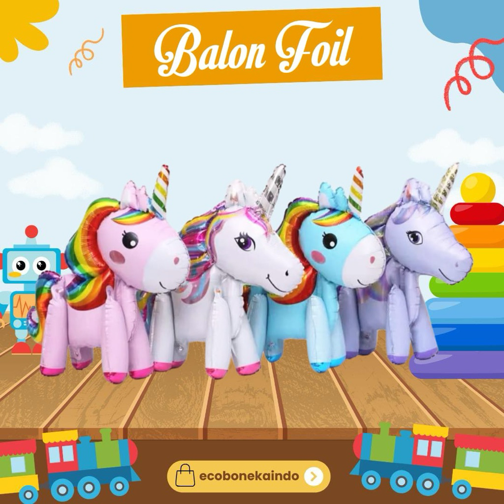 Balon Foil Unicorn kuda pony Jumbo Pink Balon Foil kuda pony unicorn Ecobonekaindo