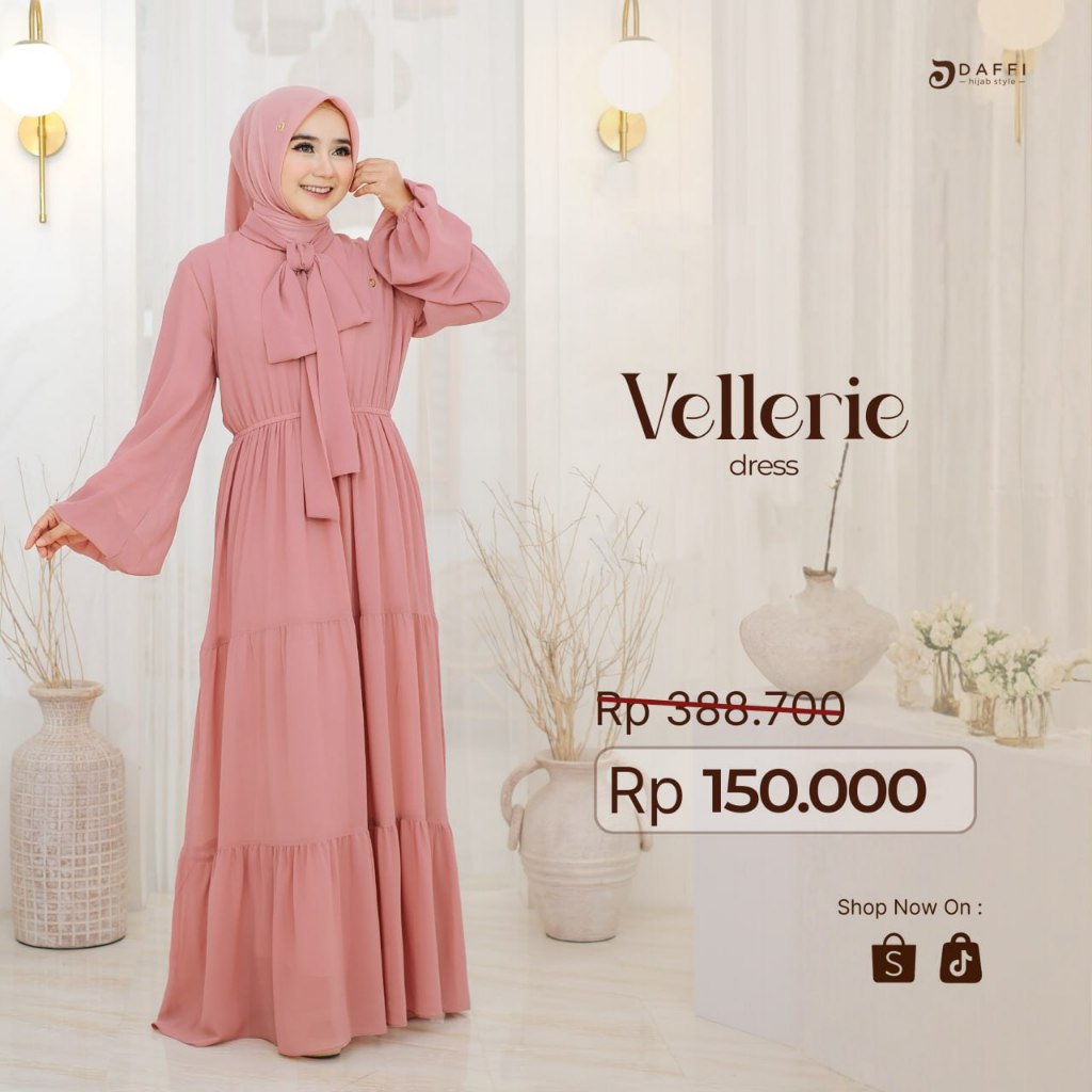Daffi Hijab - Gamis Vellerie - Gamis Ceruty Babydoll