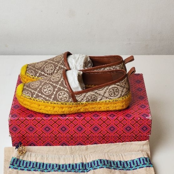 Tory Burch Monogram Espadrilles - Size 35.5 Preloved/ Bekas/ Used