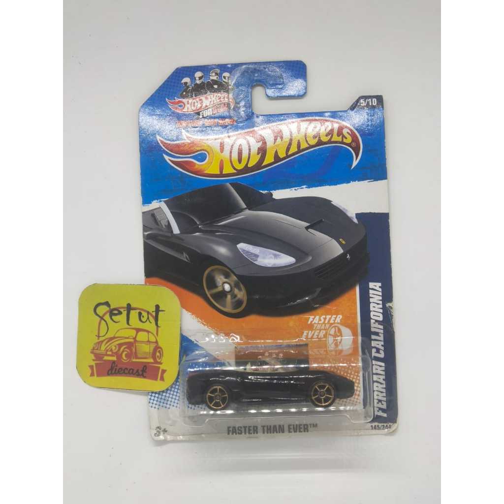 HOT WHEELS HOTWHEELS FERRARI CALIFORNIA HITAM BLACK BLUE CARD