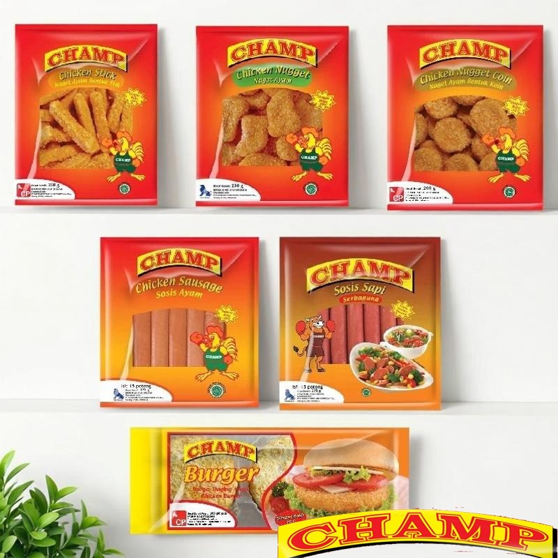 Champ Nugget Ayam Coin / Sosis Sapi sosis Ayam / Champ Chicken Burger Crunchy champ all varian produ