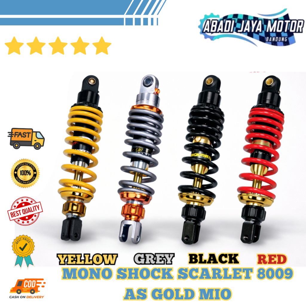 MonoShock Scarlet Tanpa Tabung 8009 AS Gold Mio 310mm