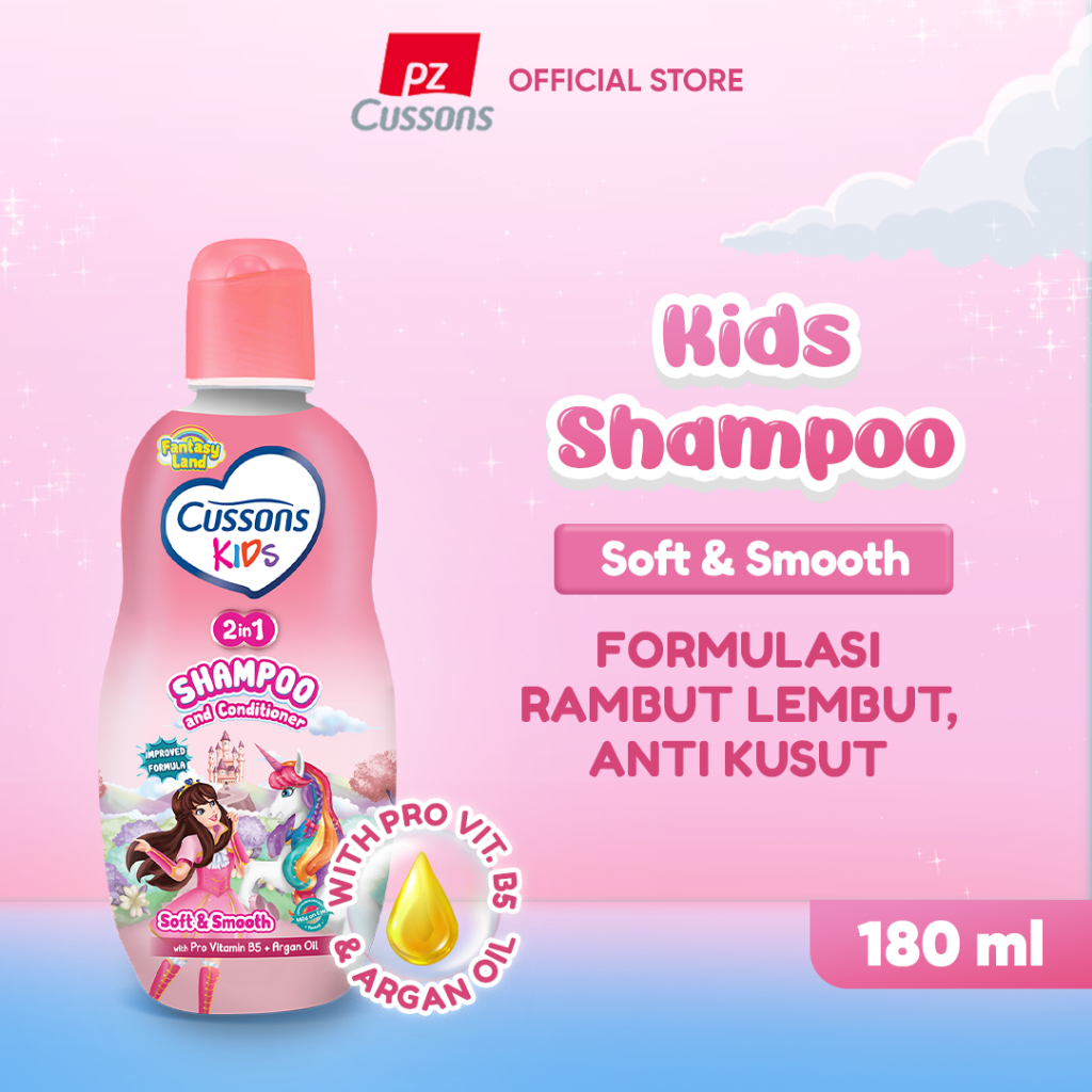 Cussons Kids Shampoo Unicorn Soft & Smooth 180ml – Minyak Argan & Pro-Vitamin B5 Sampo Anak Perempua