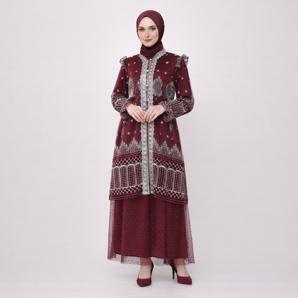 Kondangan Outfit Wanita Elegan | Baju Kondangan Elegan | Gamis Aurora Lunnabby