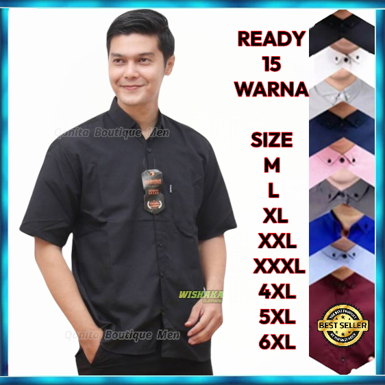 KEMEJA PRIA MENS POLOSAN LENGAn PENDEK COOLMAN PAKIAN PRIA CASUAL PAKAIAN DINAS PNS KERJA SIZE XXL