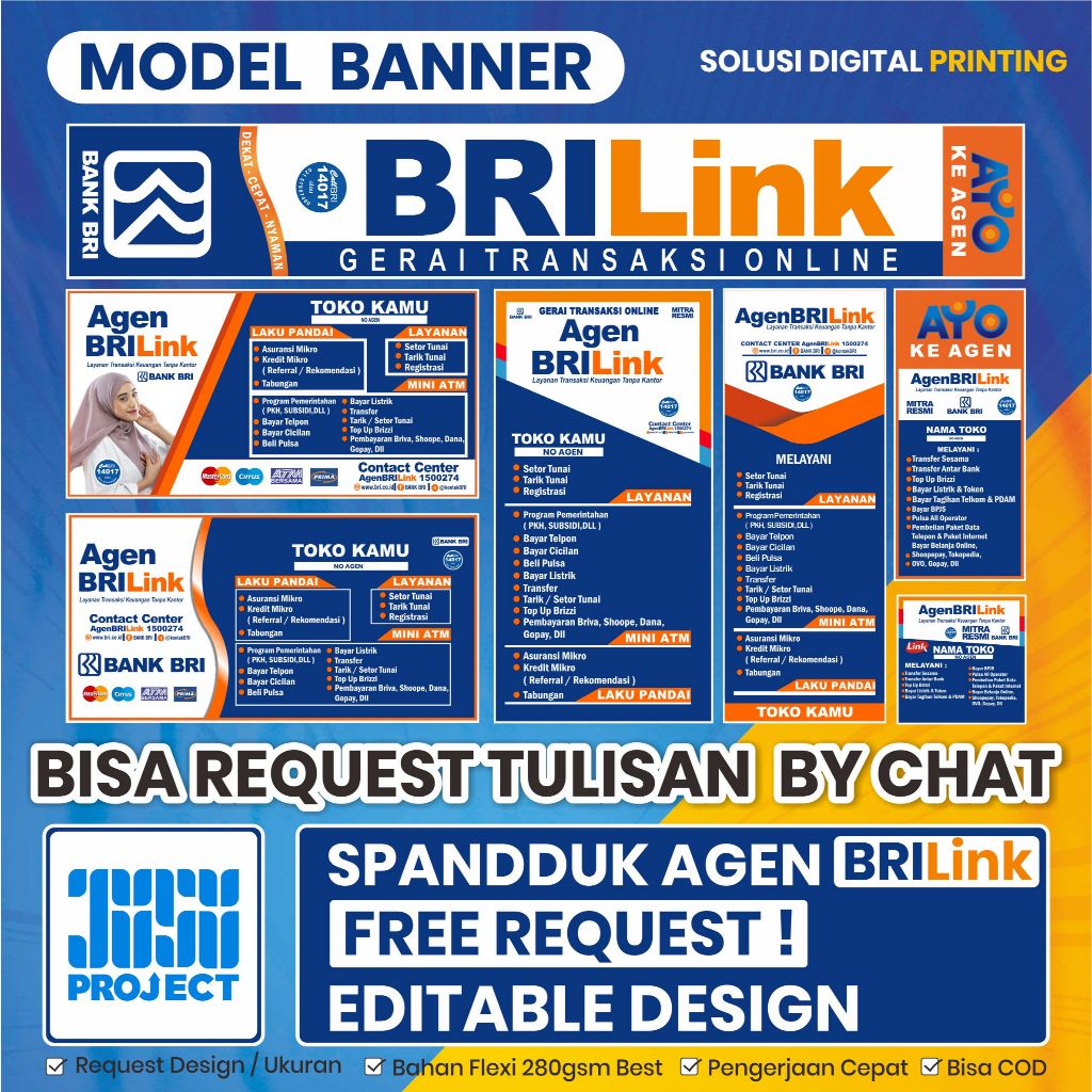 Spanduk / Banner Agen Brilink Bank BRI TERBARU