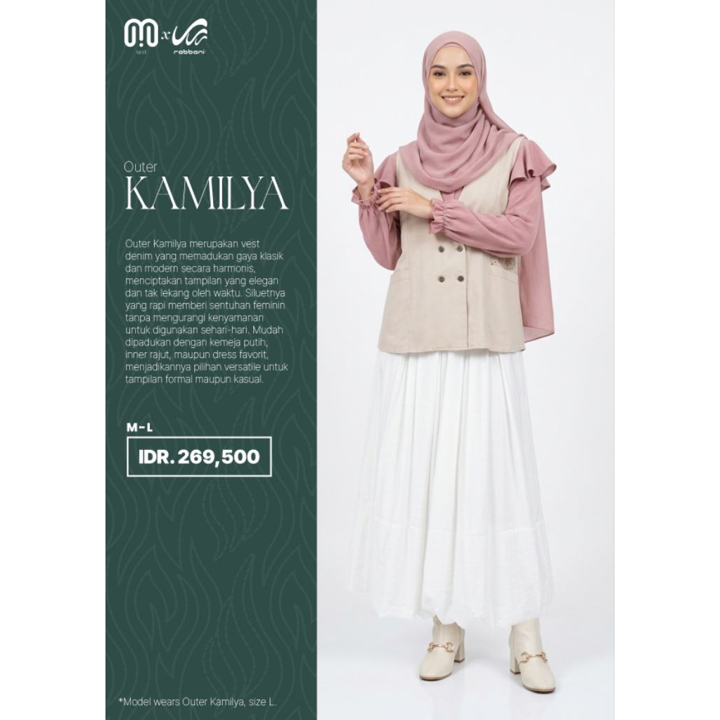 Rabbani X Mot - Outer Kamilya / Atasan Wanita Vest Denim Rabbani Ori
