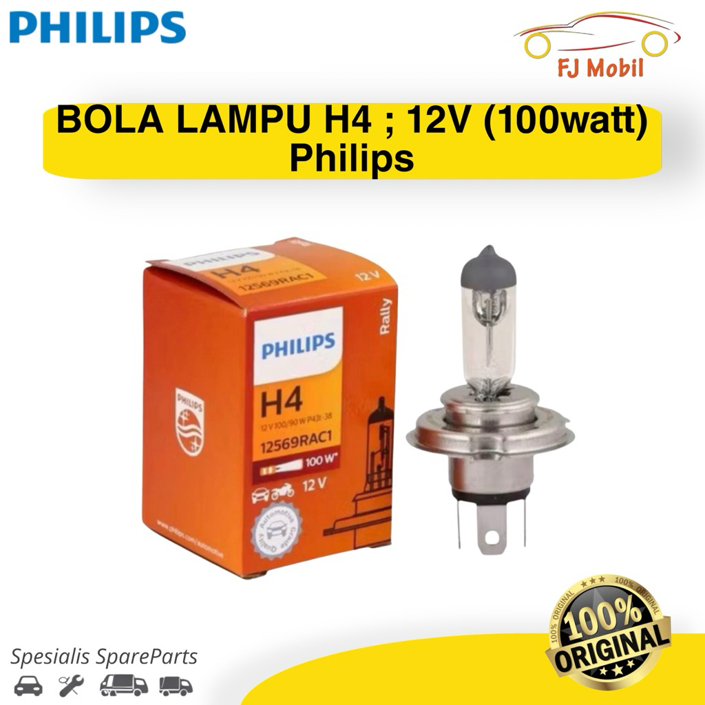 BOLA LAMPU H4 12V - 100Watt PHILIPS
