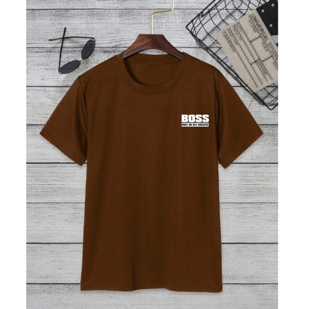 Baju Distro BOSS Motif Simple - Tshirt Kaos Katun Premium Pria Wanita - Kaos Distro Boss Pria