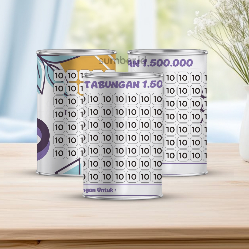 Celengan target 1,5juta pecahan 10ribu permanen buka tutup tabungan mini 10K GET 1,5JT ukuran 10 cm 