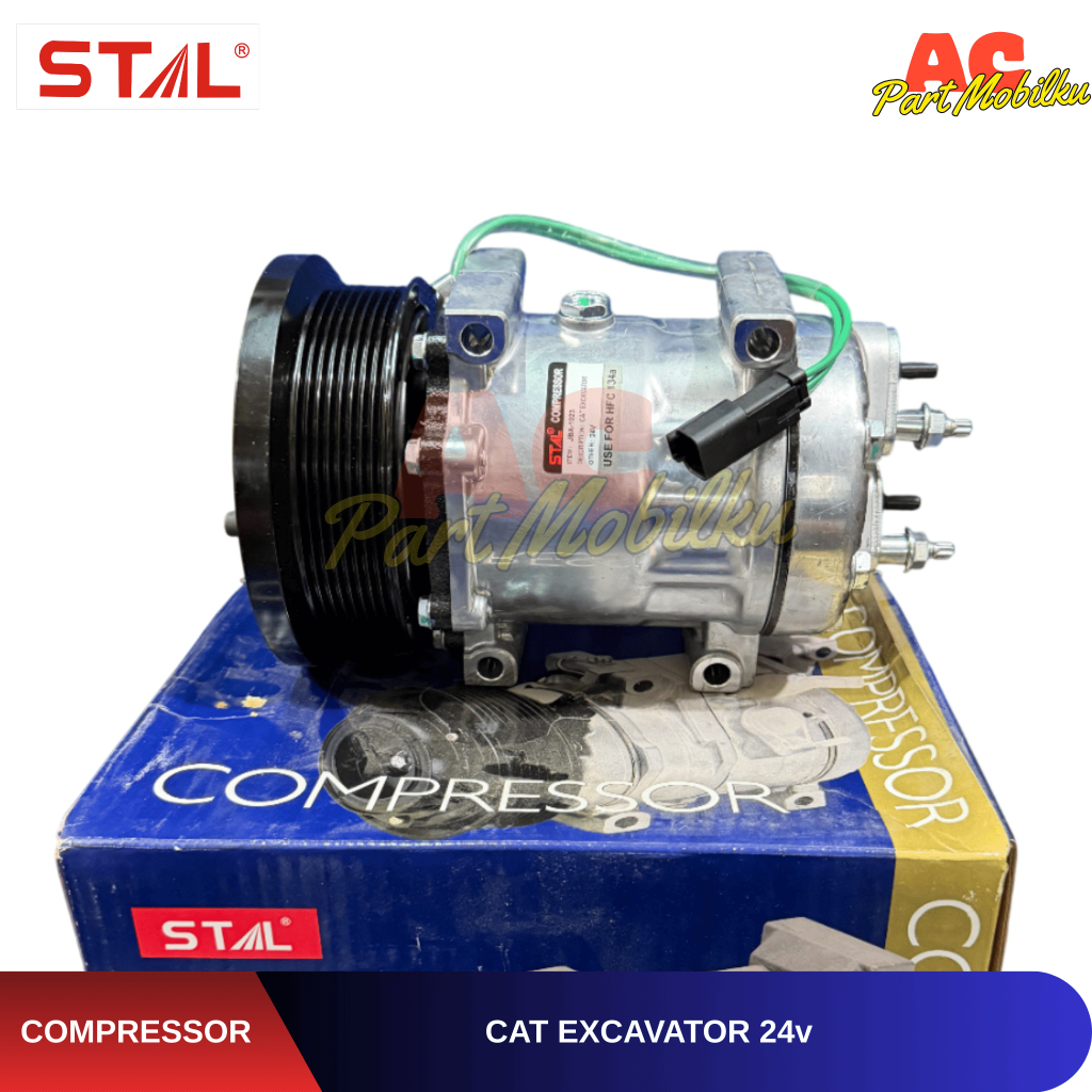 Kompresor AC Mobil (ASSY) CAT Excavator 24v Compressor