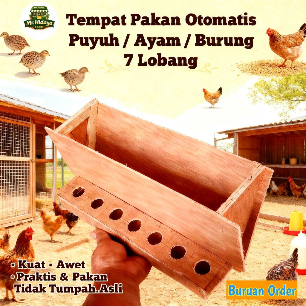 Tempat Pakan Puyuh Otomatis | Tempat Pakan Ayam | Tempat Pakan Burung | Anti Tumpah | Hemat Pakan | 