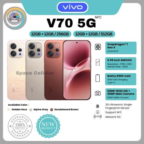 HP VIVO V70 5G 12/512GB, V70 5G 12/256GB, V70 FE 12/256GB, V60 5G 12/512GB (BNIB)