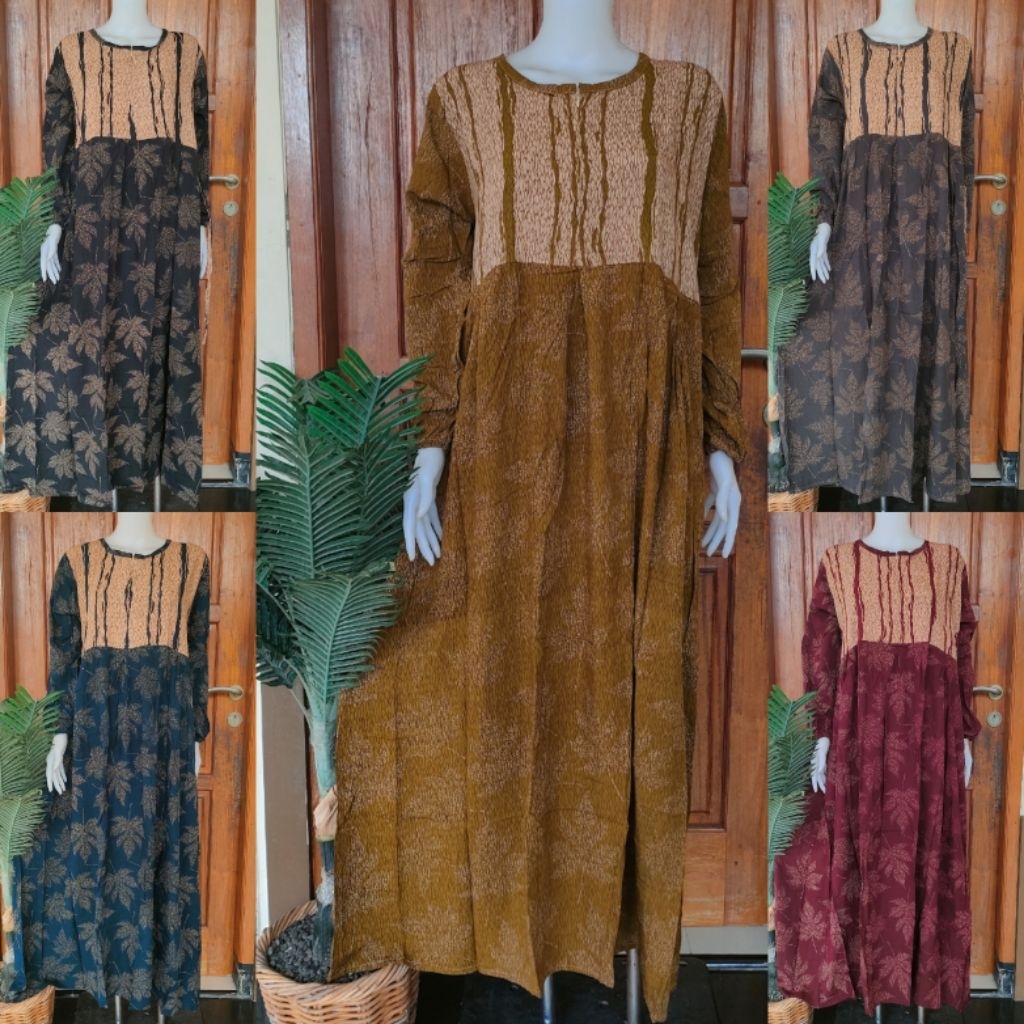 DASTER PUTRI DIANA LONGDRES MESSA BATIK TULIS BUSUI LENGAN PANJANG UKURAN XL