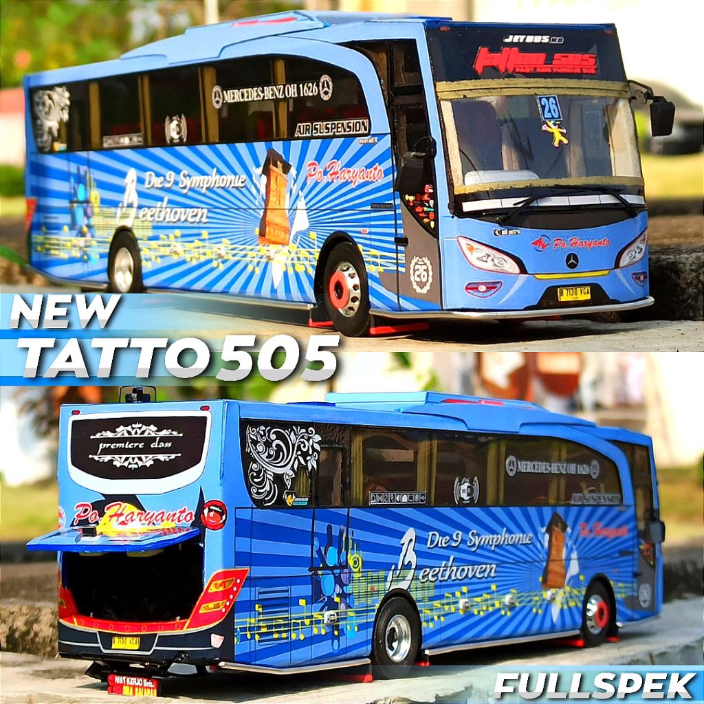 MINIATUR BUS SKALA 1:50 PO HARYANTO NEW TATTO FULLSPEK
