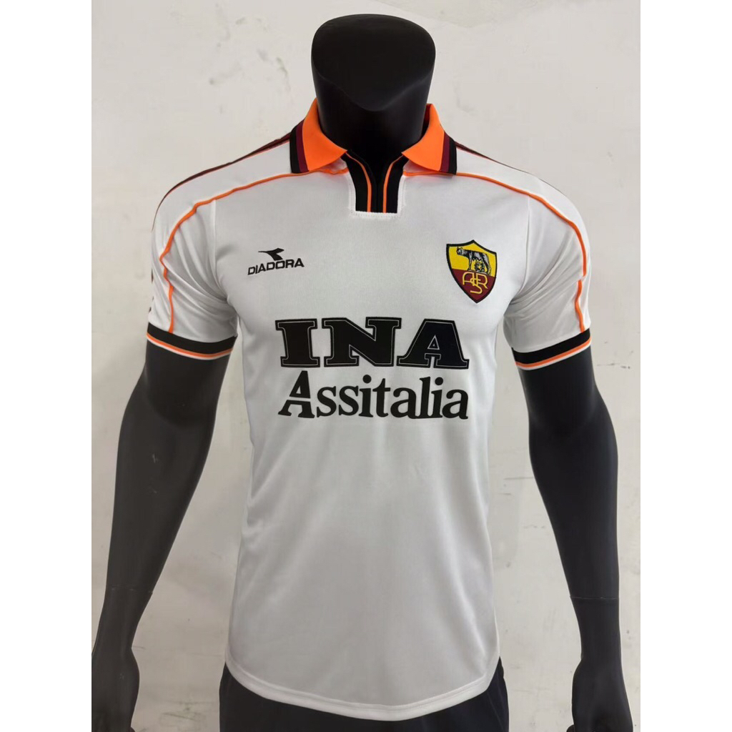 JERSEY BAJU BOLA RETRO ROMA AWAY 1998 JERSEY BOLA RETRO BLOKCORE 1998