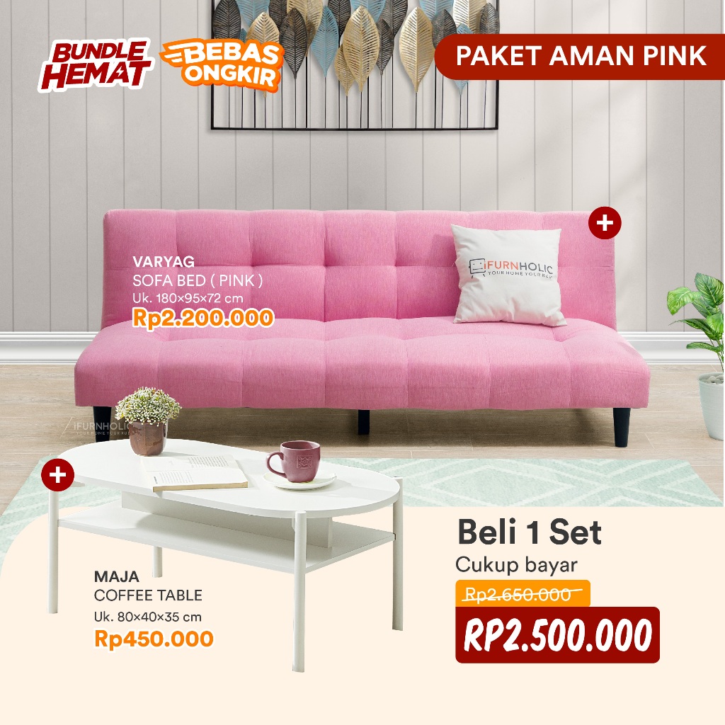 iFURNHOLIC - SET SOFA & MEJA  - VARYAG SOFA BED - MAJA COFFEE TABLE - MEJA TAMU - SOFA MINIMALIS