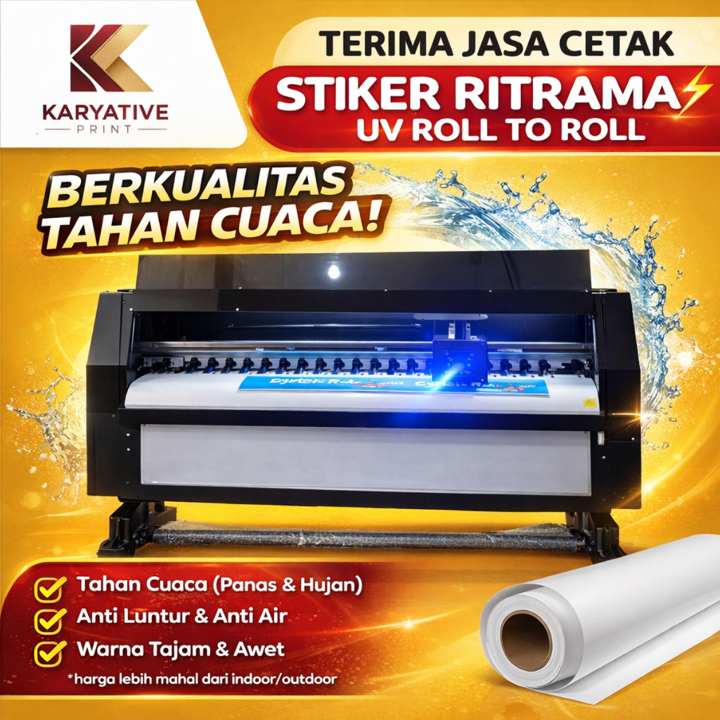 STIKER RITRAMA | CETAK UV ROLL TO ROLL