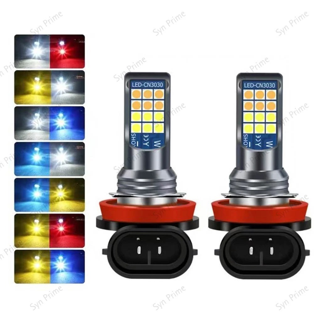 2Buah LampuKabut LED H11 H8 H16(JP) Bohlam untuk Avanza Xenia Calya Agya Brio Lampu Berkendara Depan