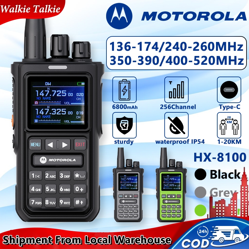 Lifetime Warranty HT Motorola Jarak Jauh walkie talkie 30KM HX-8100 15W high power 6800mAh high capa