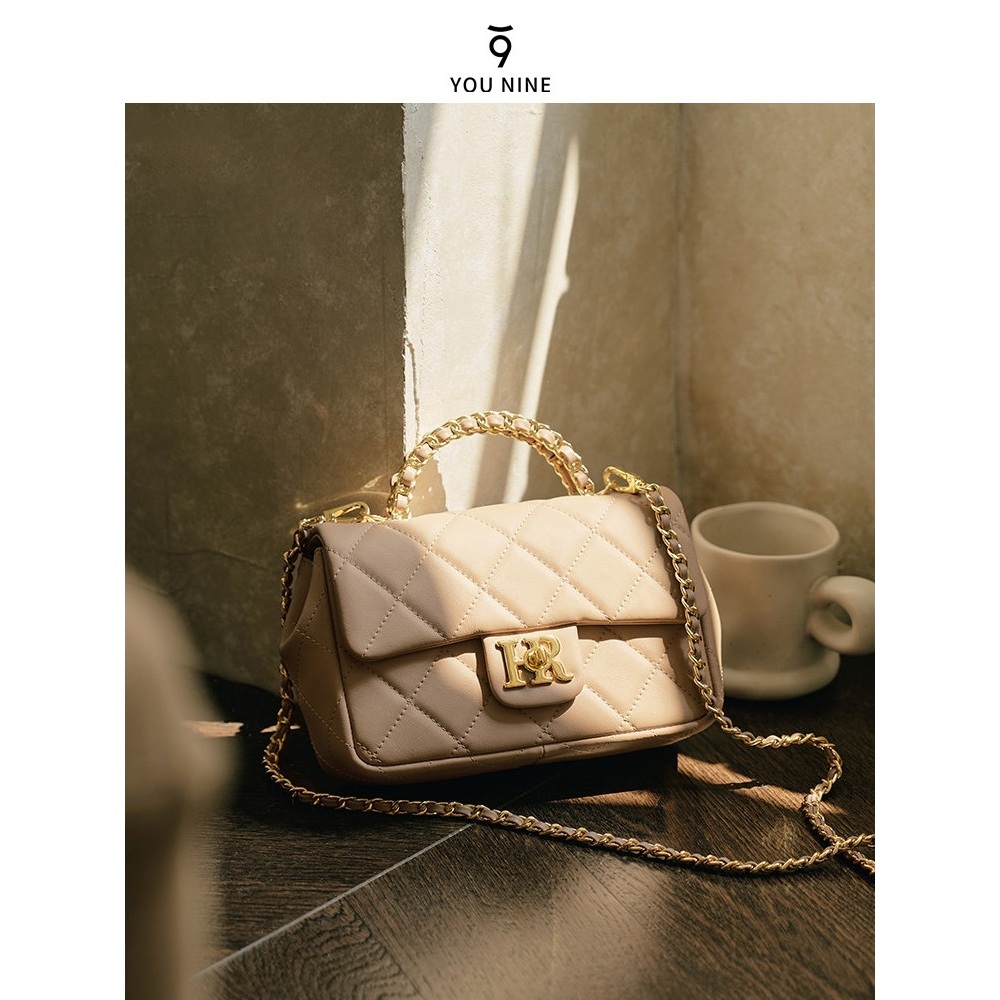 YOU NINE x HR Tas Mini Top Handle Quilted, Desain Gaya Chanel Abadi dengan 3 Pilihan Warna Elegan