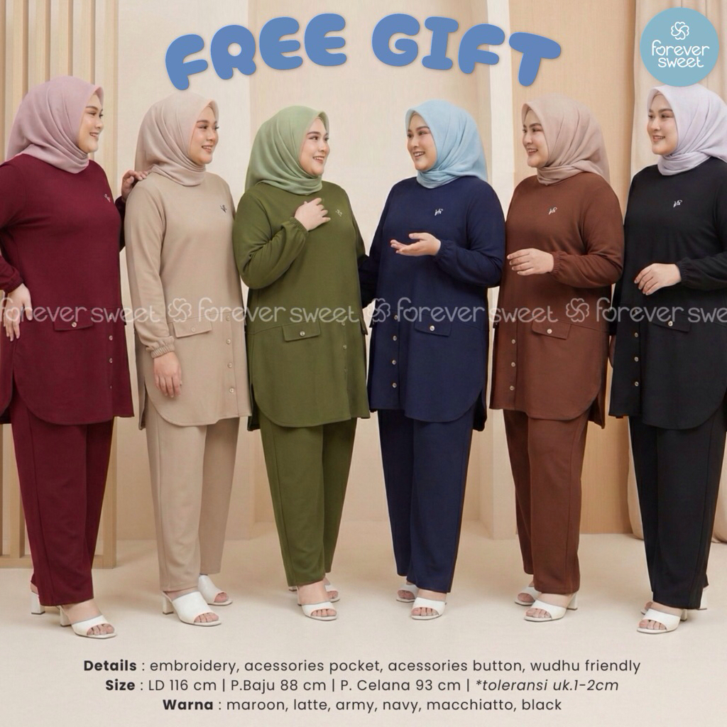 Setelan Tunik Rajut Wanita Jumbo [FOREVER SWEET] Oneset tunic Knit XXL Terbaru