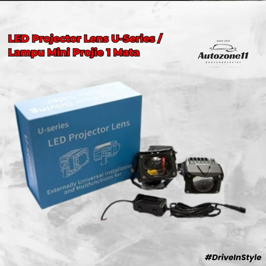LED Projector Lens U-Series/ Lampu Mini Projie 1 Mata/Cree/Foglamp Tembaksorot